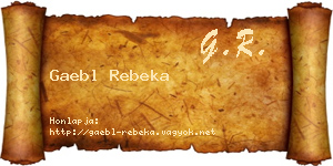 Gaebl Rebeka névjegykártya